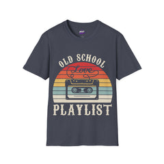Old School Love Playlist T-Shirt – Retro Cassette Sunset Vintage Music Tee