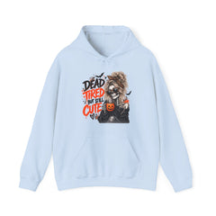Hoodie — Halloween 'Dead Tired but Still Cute' Sloth Pumpkin Graphic