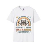 Raccoon Rainbow T‑Shirt Your Little Ray of Sarcastic Sunshine Has Arrived