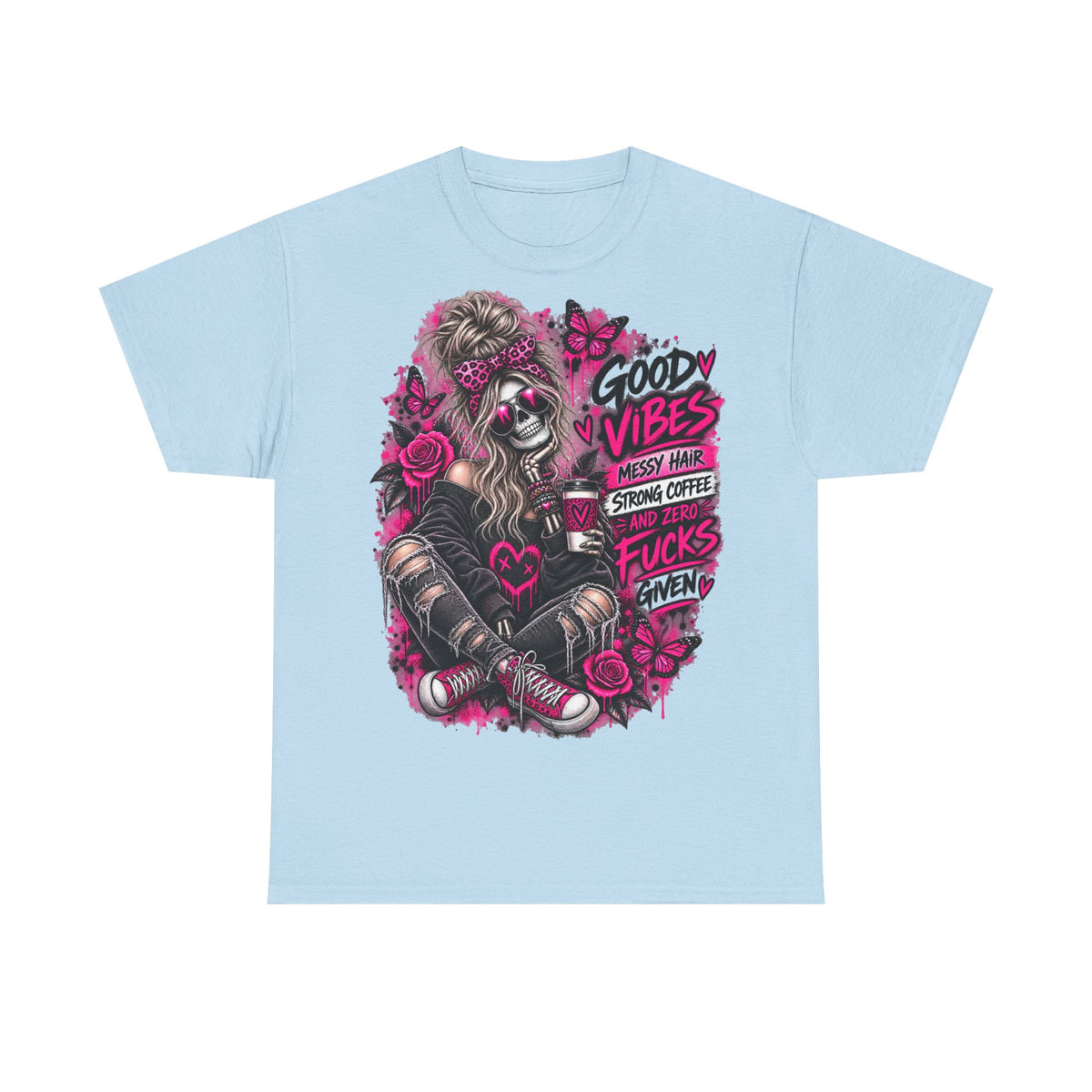 Skull Girl "Good Vibes" Graphic Tee