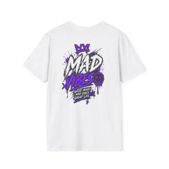 Mad Vibes Graphic T-Shirt — Purple Streetwear Tee with Crown & Smiley