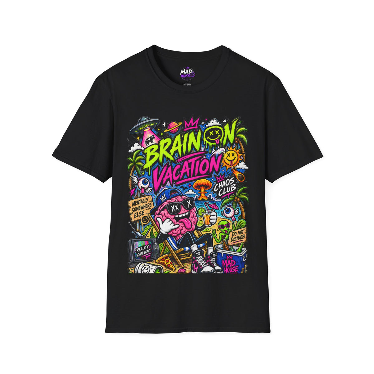 Chaos Club “Brain on Vacation” Unisex Tee