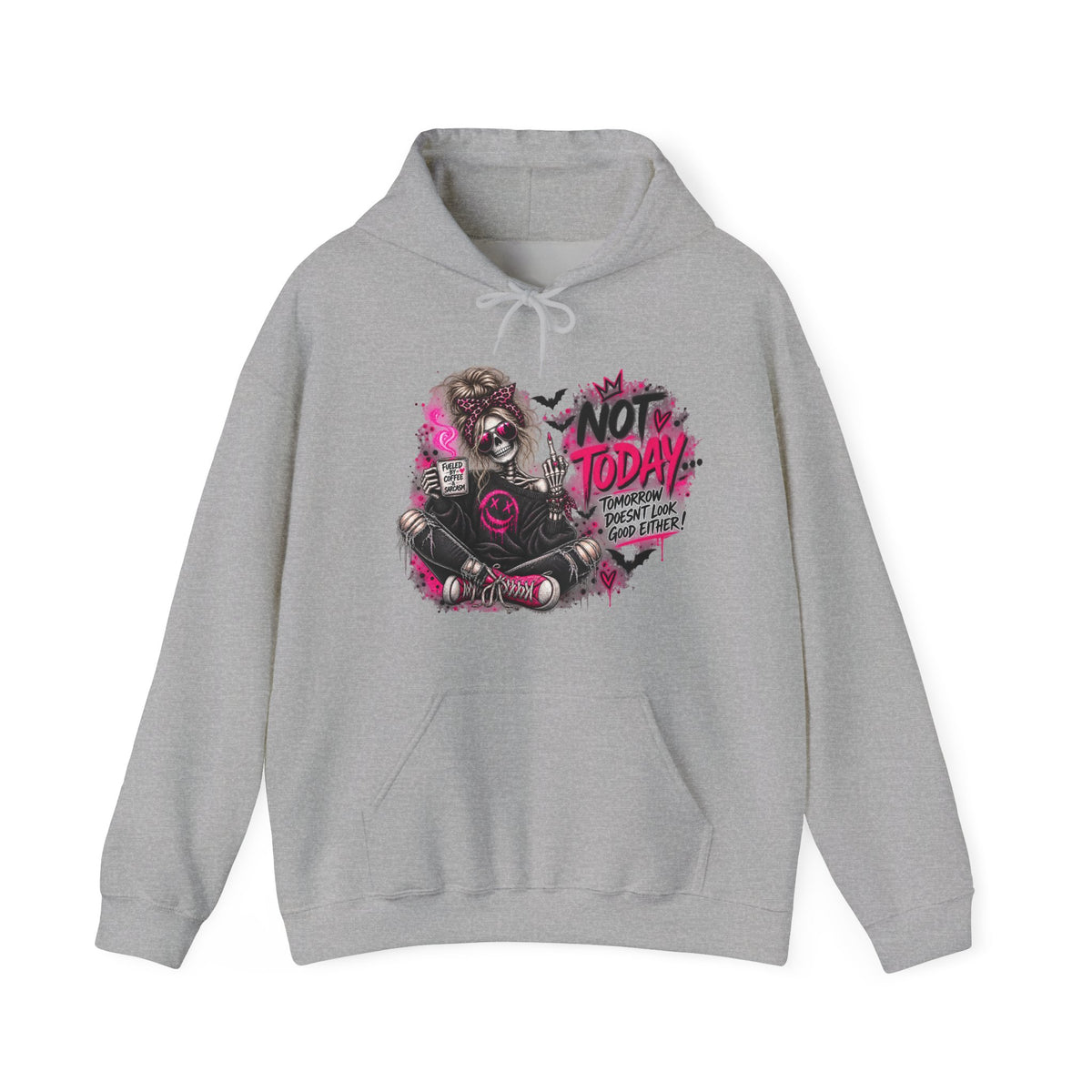 Hoodie — "Not Today" Punk Sloth Graphic Hoodie