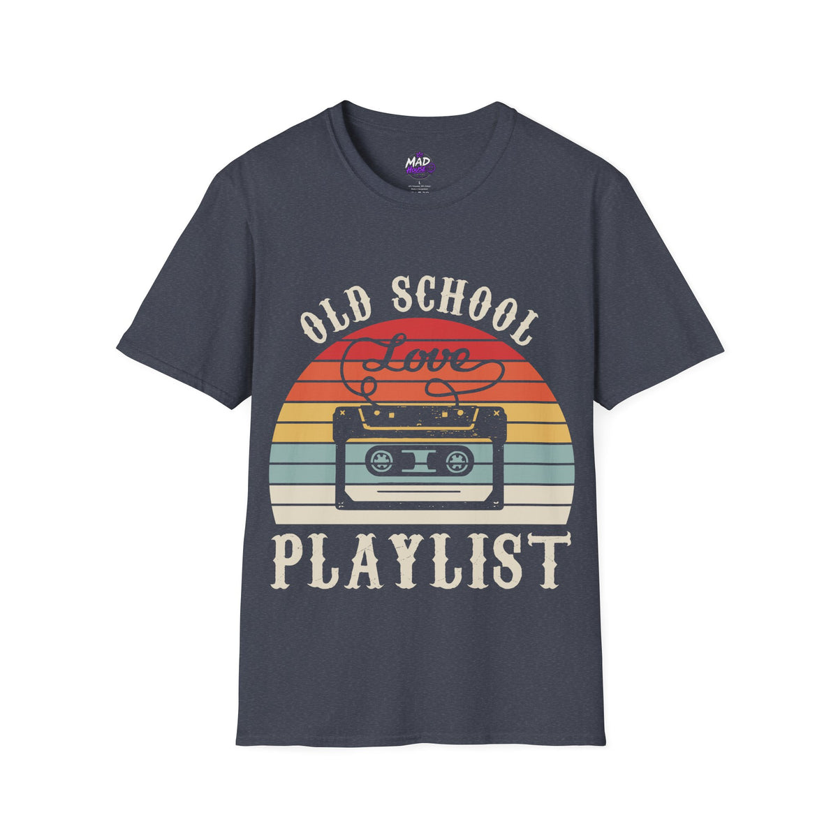 Old School Love Playlist T-Shirt – Retro Cassette Sunset Vintage Music Tee