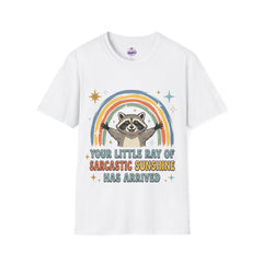 Raccoon Rainbow T‑Shirt  Your Little Ray of Sarcastic Sunshine Has Arrived